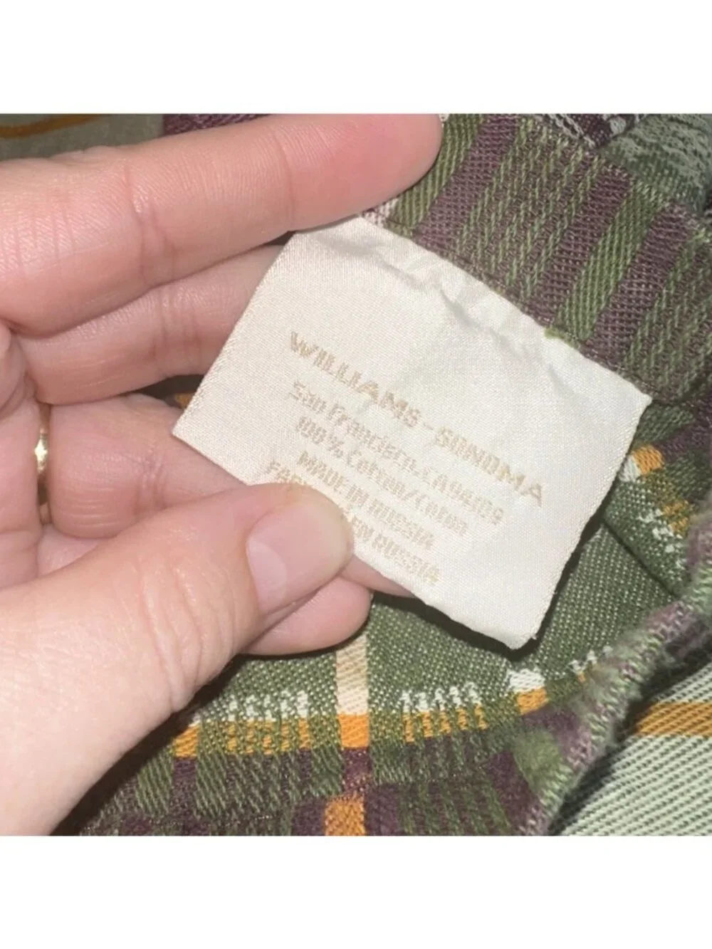 Williams-Sonoma Autumn Studies Jacquard Table Runner 108” X 18” Green Cotton